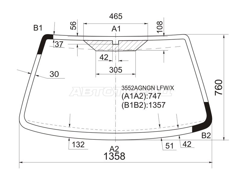 Стекло лобовое Ford Fiesta 95-02 / Courier 96-02 - FORD Fiesta 4 1 (1999-2002), Хэтчбек 3 дв.