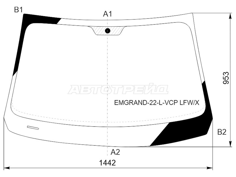 Стекло лобовое (4D SED) Geely Emgrand 21- / Livan S6 Pro 23 - LIVAN S6 Pro 1 0 (2023-), Седан
