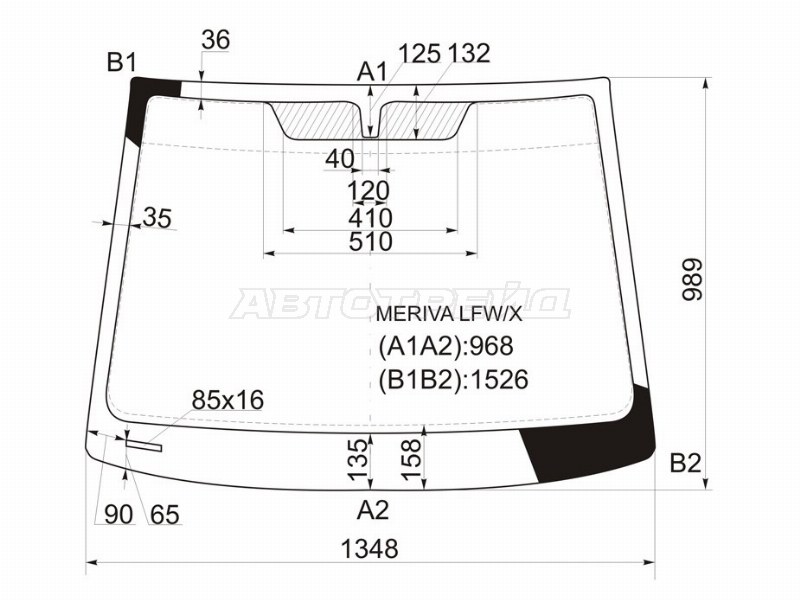 Стекло лобовое Chevrolet Meriva 04-12 / Opel Meriva 03-10 - CHEVROLET Meriva 1 0 (2004-2012), Минивэн